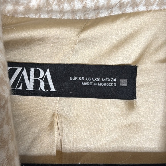Zara Tan and White Houndstooth Blazer Size XS - Picture 3 of 7